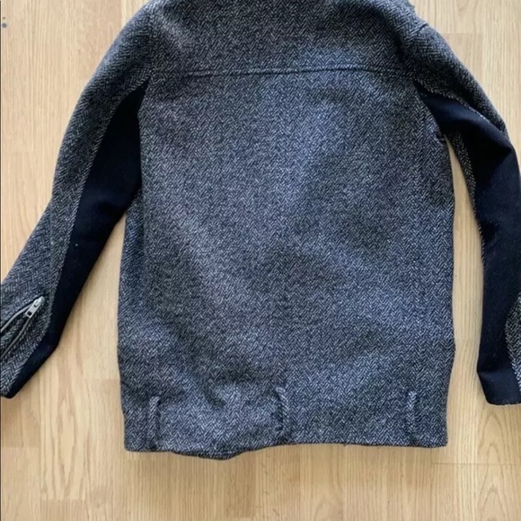 ALL SAINTS Wool Biker Style Coat UK 6/ US 2 Black - Picture 8 of 12